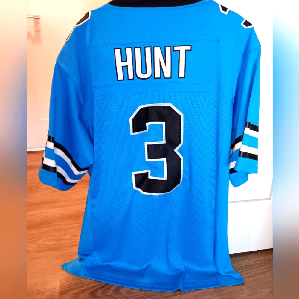 Kareem Hunt #3 light blue rebels jersey